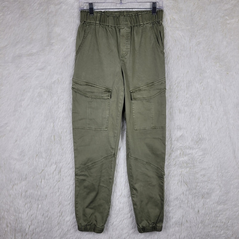 Young Fabulous & Broke Olive Green Cargo‎ Jogger Pants Women Small Elastic Waist